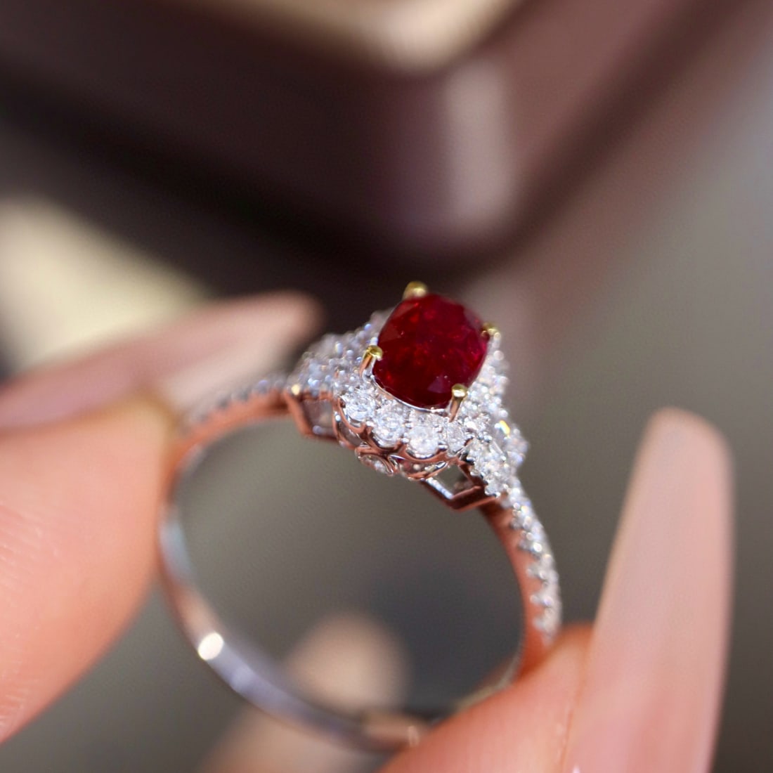 14k Gold 1.12 Ctw Natural Ruby & Diamond Ring - 7