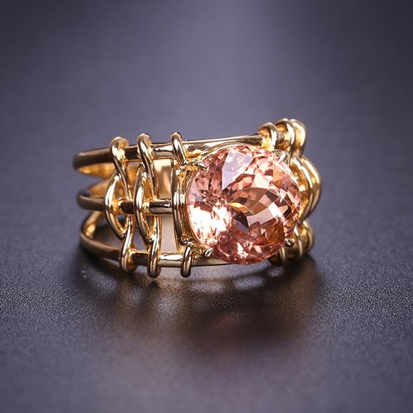 14k Gold 5 Ct Natural Tourmaline Ring - 2