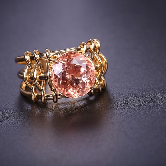 14k Gold 5 Ct Natural Tourmaline Ring - 4