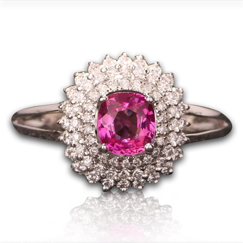 14k Gold 1.08 Ctw Natural Sapphire & Diamond Ring - 6