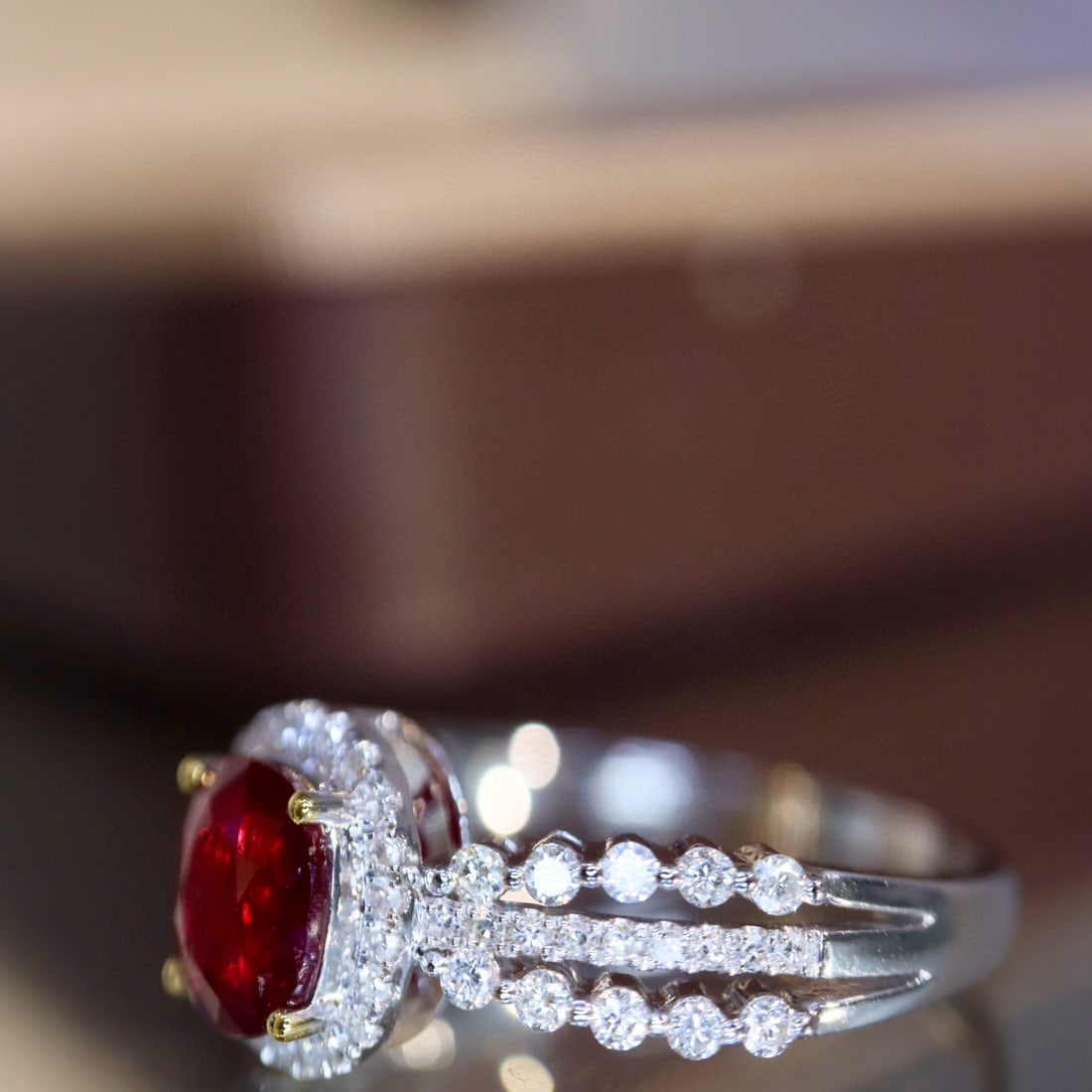 14k Gold 1.26 Ctw Vivid Red Natural Ruby & Diamond Ring - 3