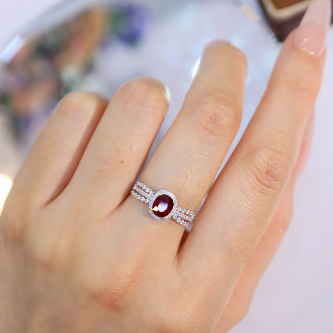 14k Gold 1.26 Ctw Vivid Red Natural Ruby & Diamond Ring - 4