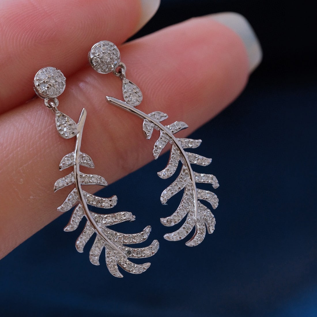 14k Gold 0.5 Ct Natural H Diamond Earrings - 3