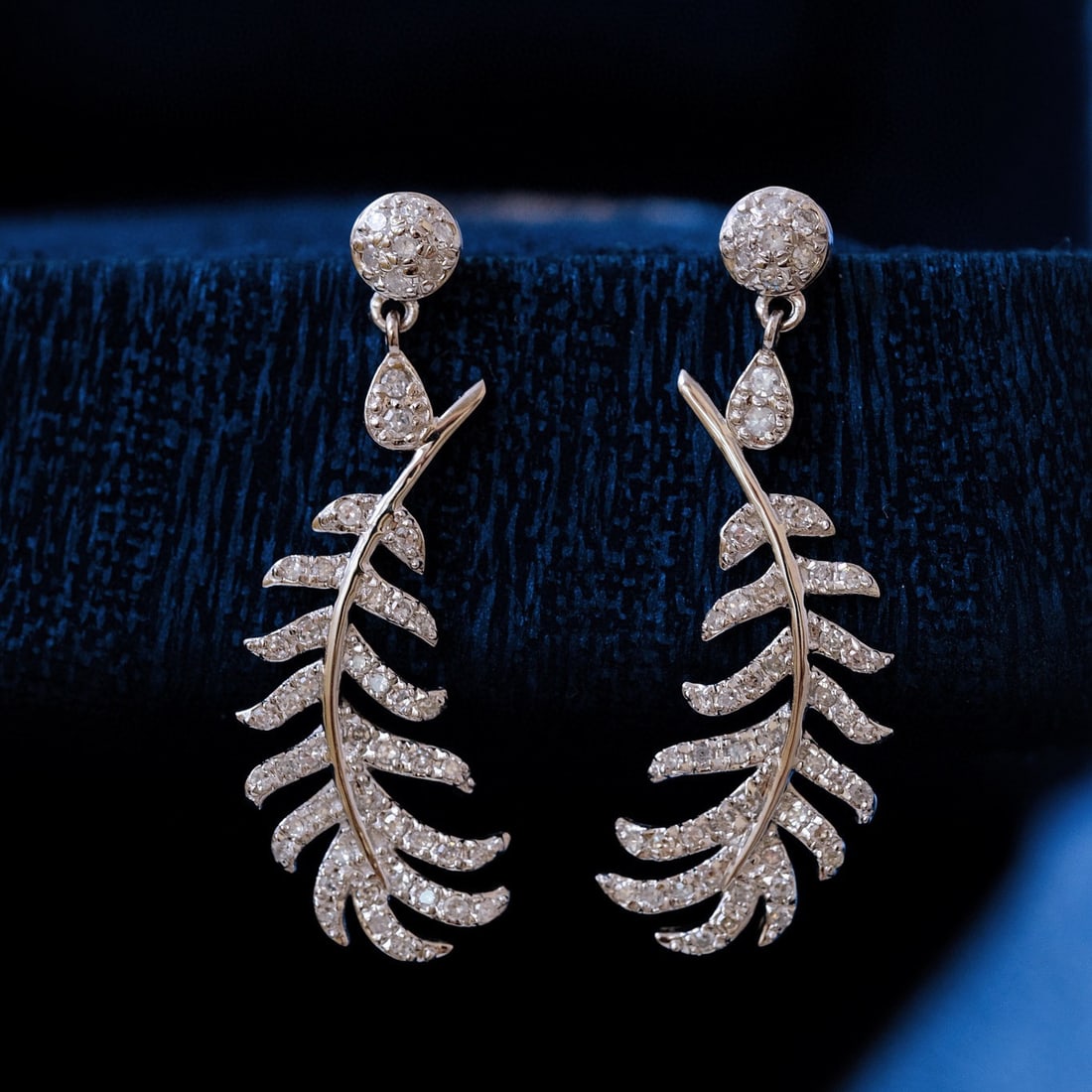 14k Gold 0.5 Ct Natural H Diamond Earrings - 6