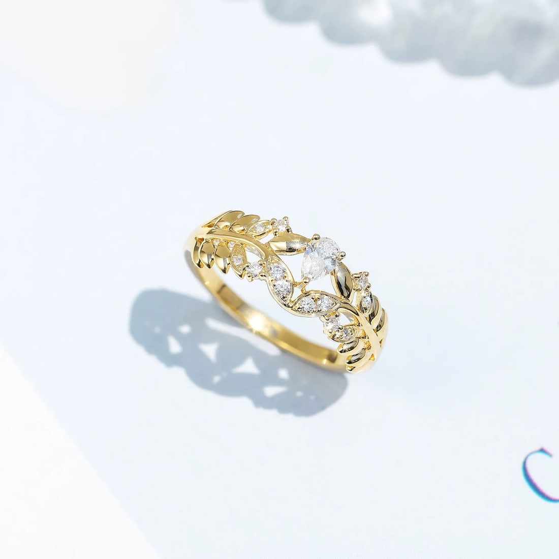14k Gold 0.24 Ctw Natural H Diamond Ring - 4