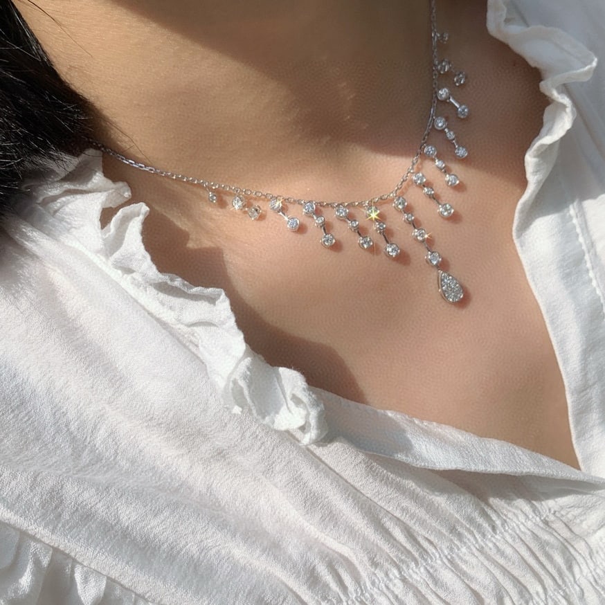 14k Gold 2.05 Ct Natural H Diamond Necklace - 5