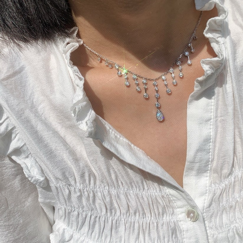 14k Gold 2.05 Ct Natural H Diamond Necklace - 7