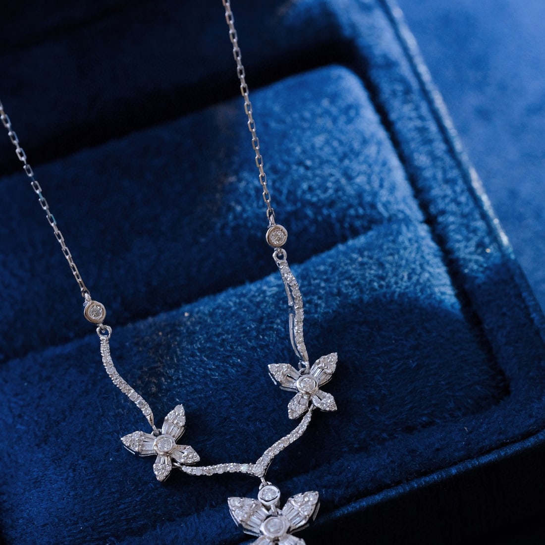 14k Gold 0.55 Ct Natural H Diamond Necklace - 2