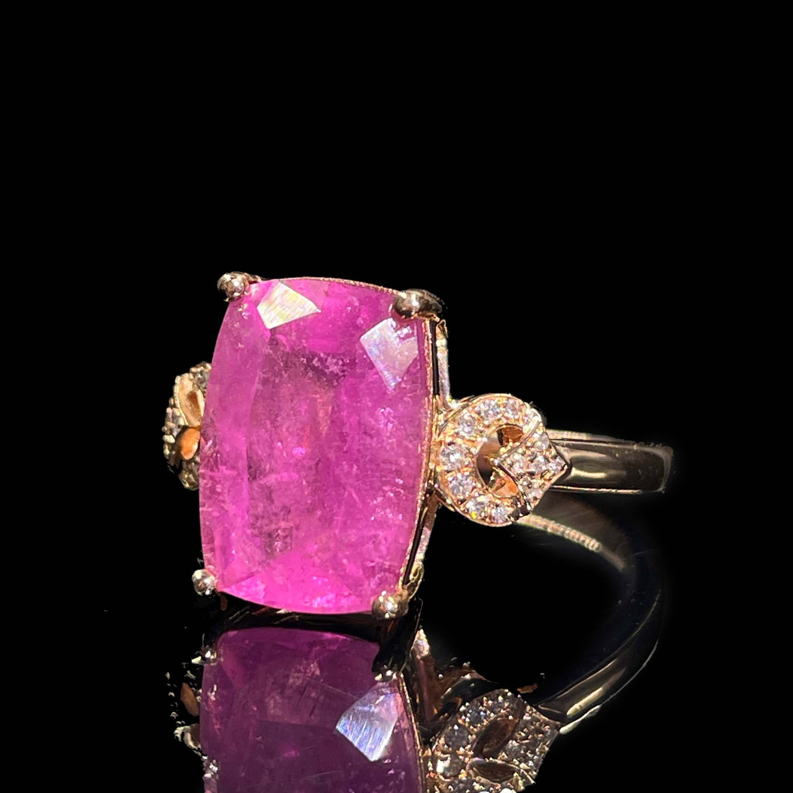 14k Gold 4.49 Ctw Natural Tourmaline & Diamond Ring - 3