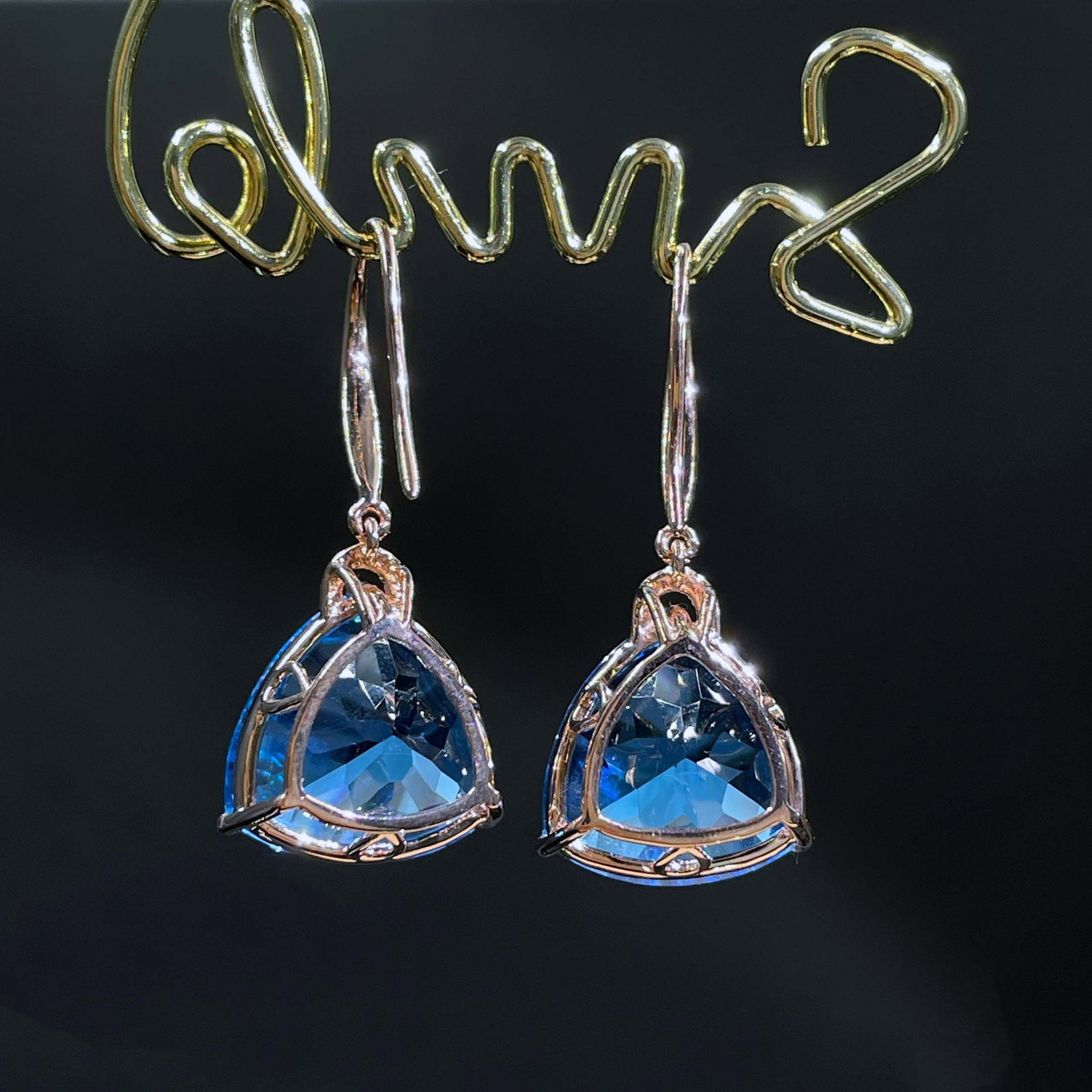 14k Gold 14.15 Ct Natural Topaz & Diamond Earrings - 5