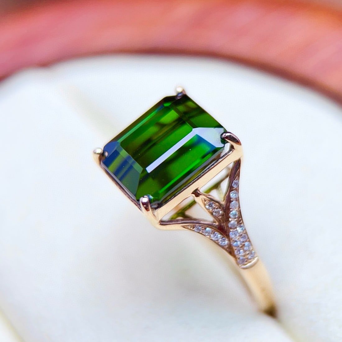 14k Gold 5.61 Ctw Natural Tourmaline & Diamond Ring - 4