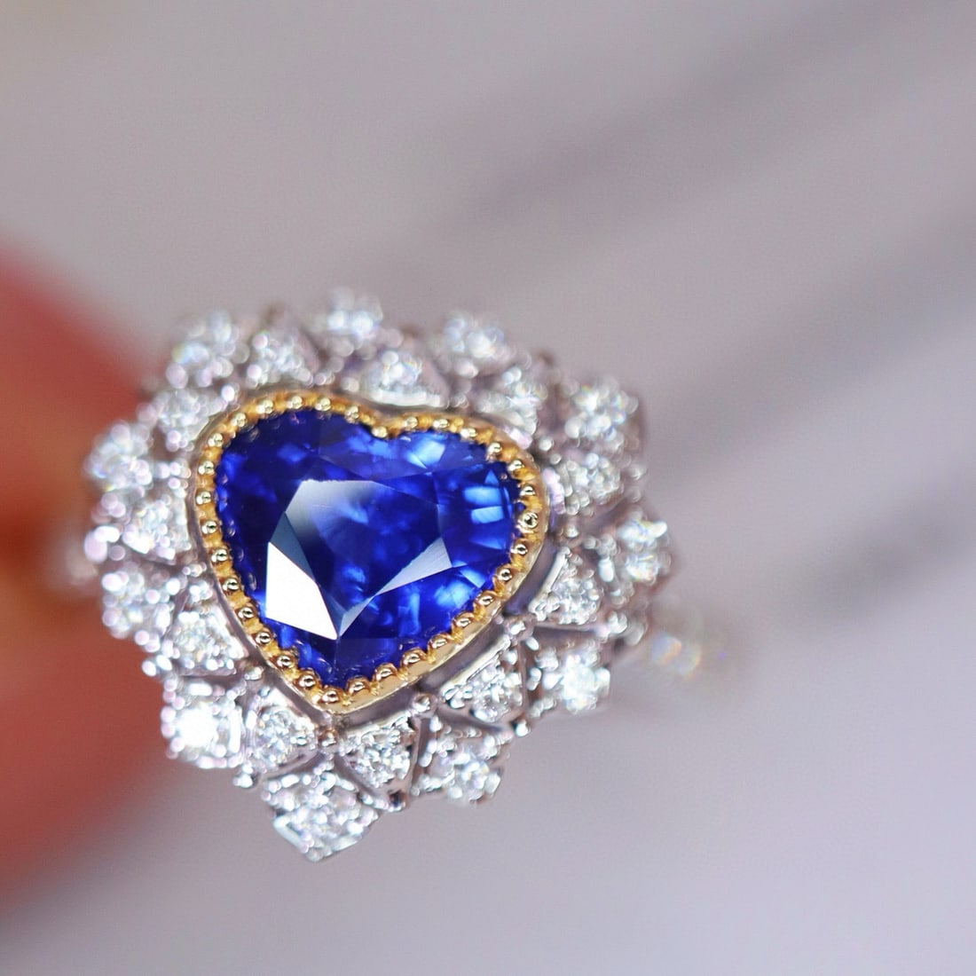 14k Gold 1.31 Ctw Natural Sapphire & Diamond Ring - 3