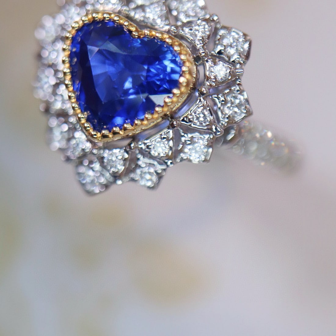 14k Gold 1.31 Ctw Natural Sapphire & Diamond Ring - 4