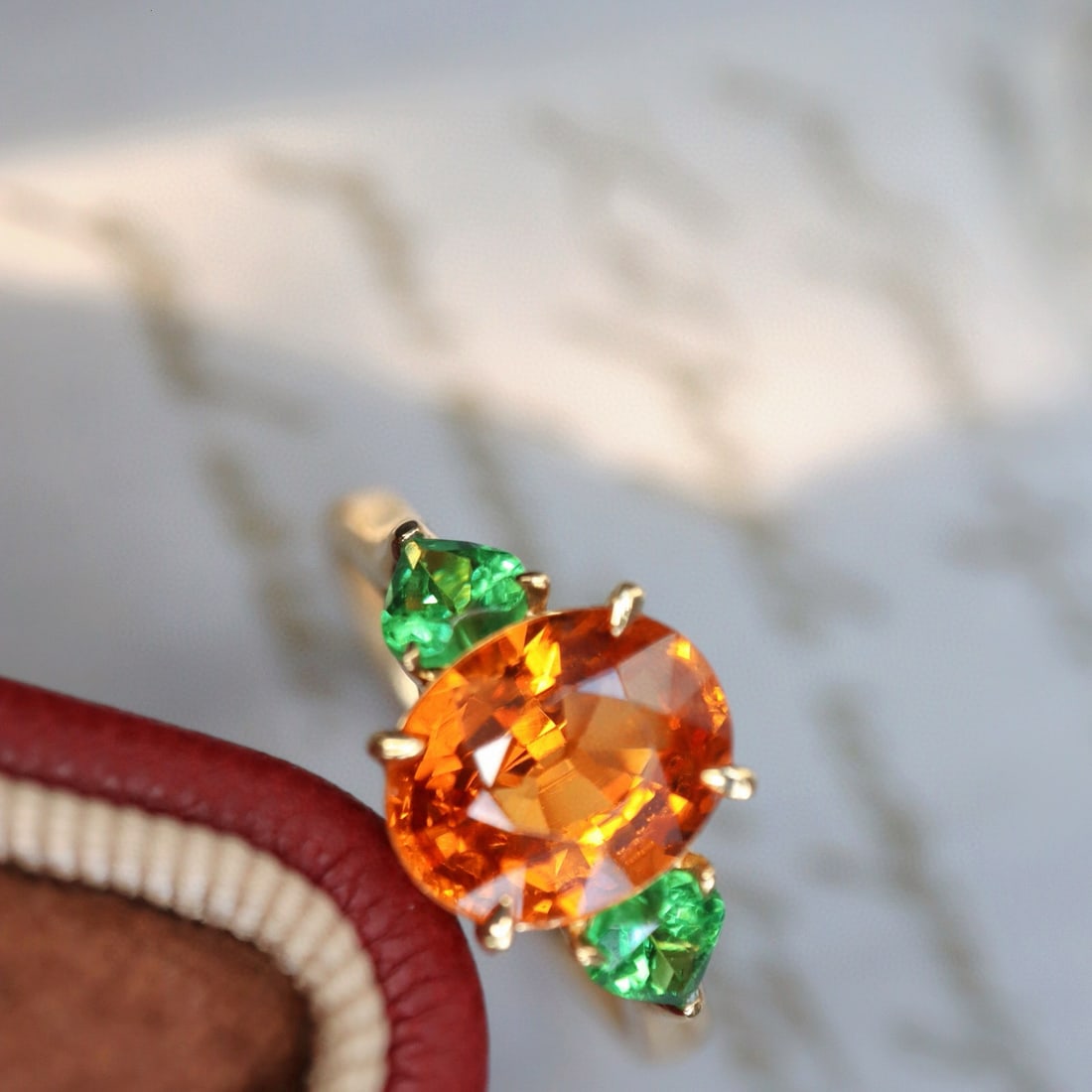 14k Gold 2.92 Ctw Natural Spessartine & Tsavorite Ring - 4