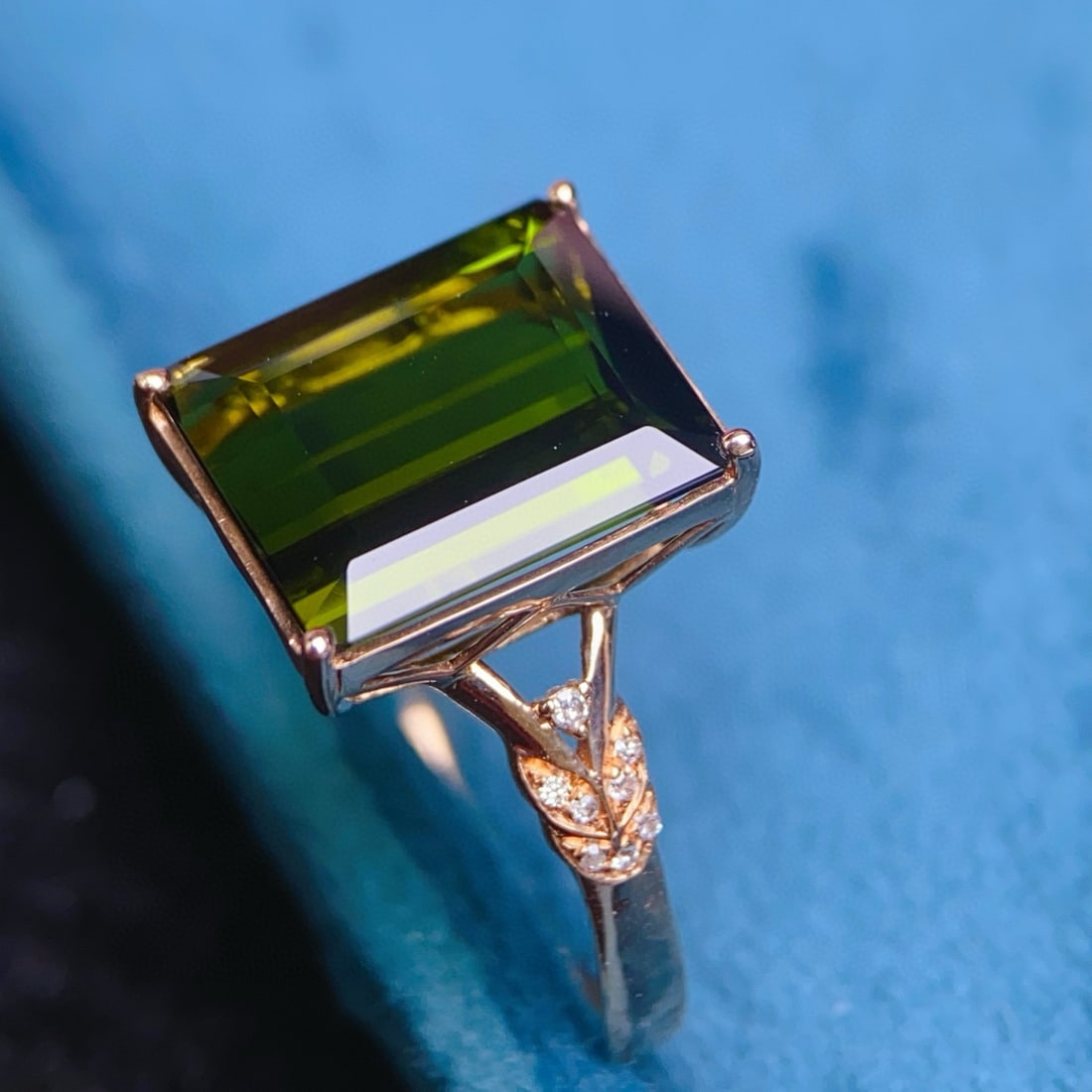 14k Gold 6.05 Ctw Natural Tourmaline & Diamond Ring - 5