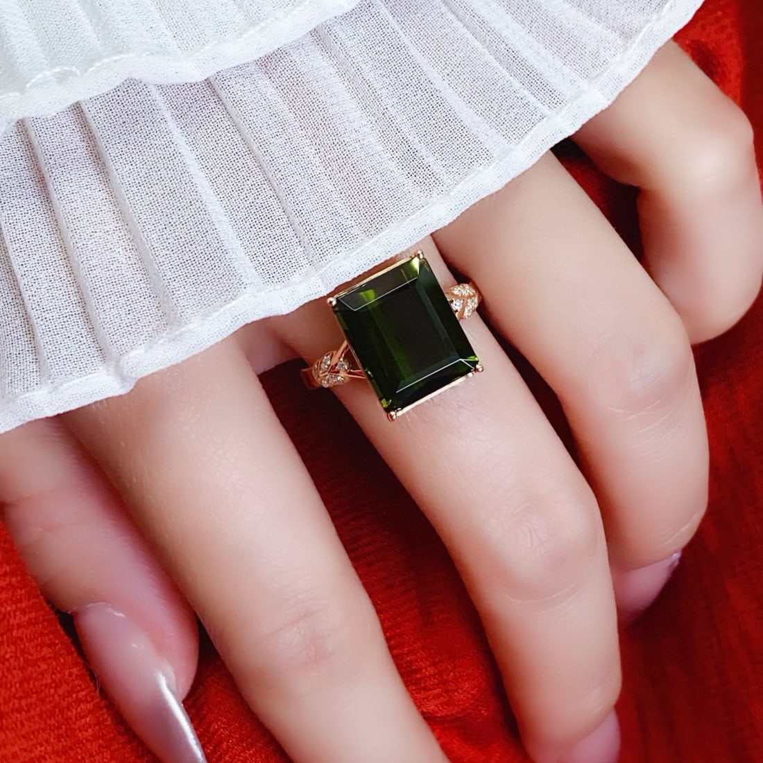 14k Gold 6.05 Ctw Natural Tourmaline & Diamond Ring - 6