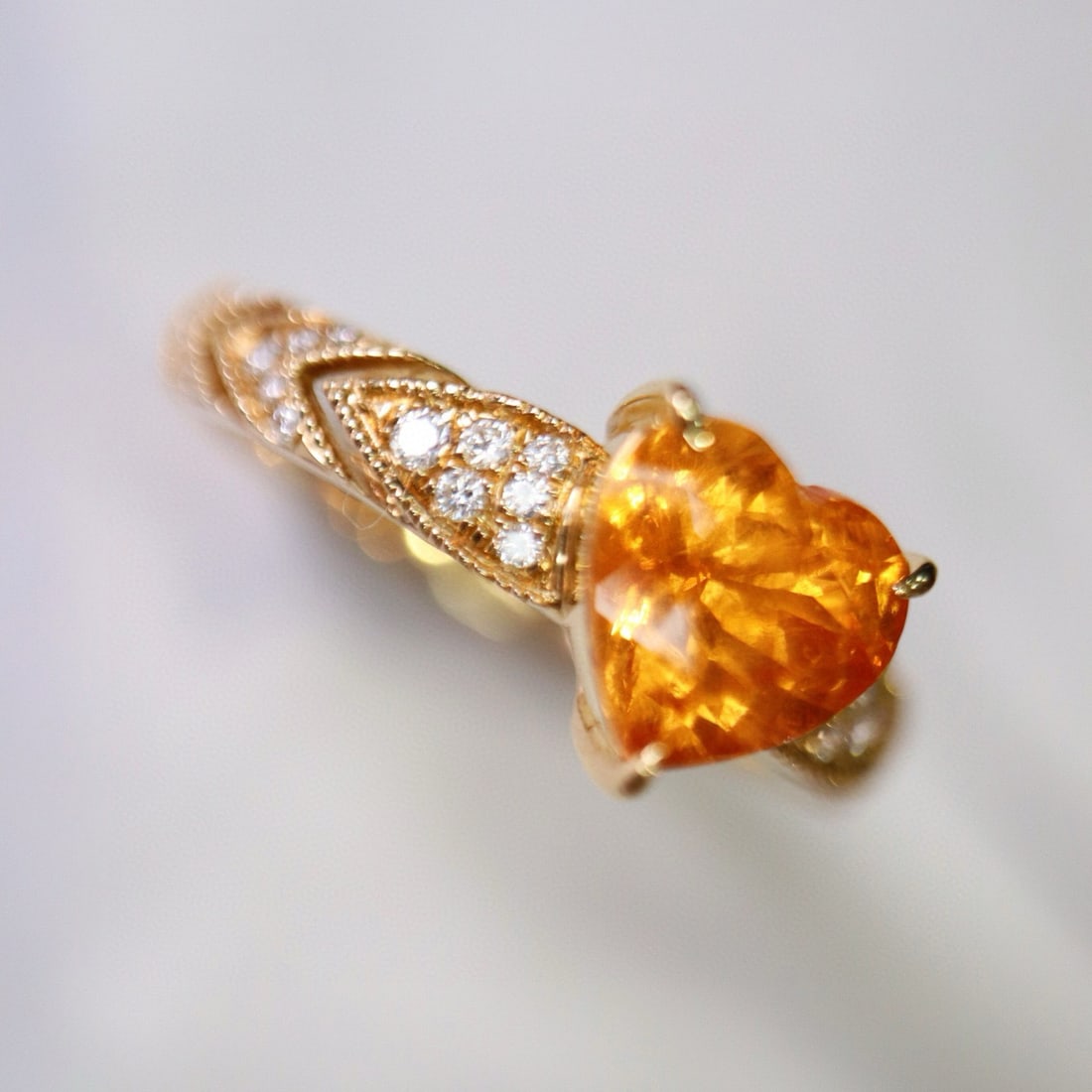 14k Gold 1.89 Ctw Natural Spessartine & Diamond Ring - 3