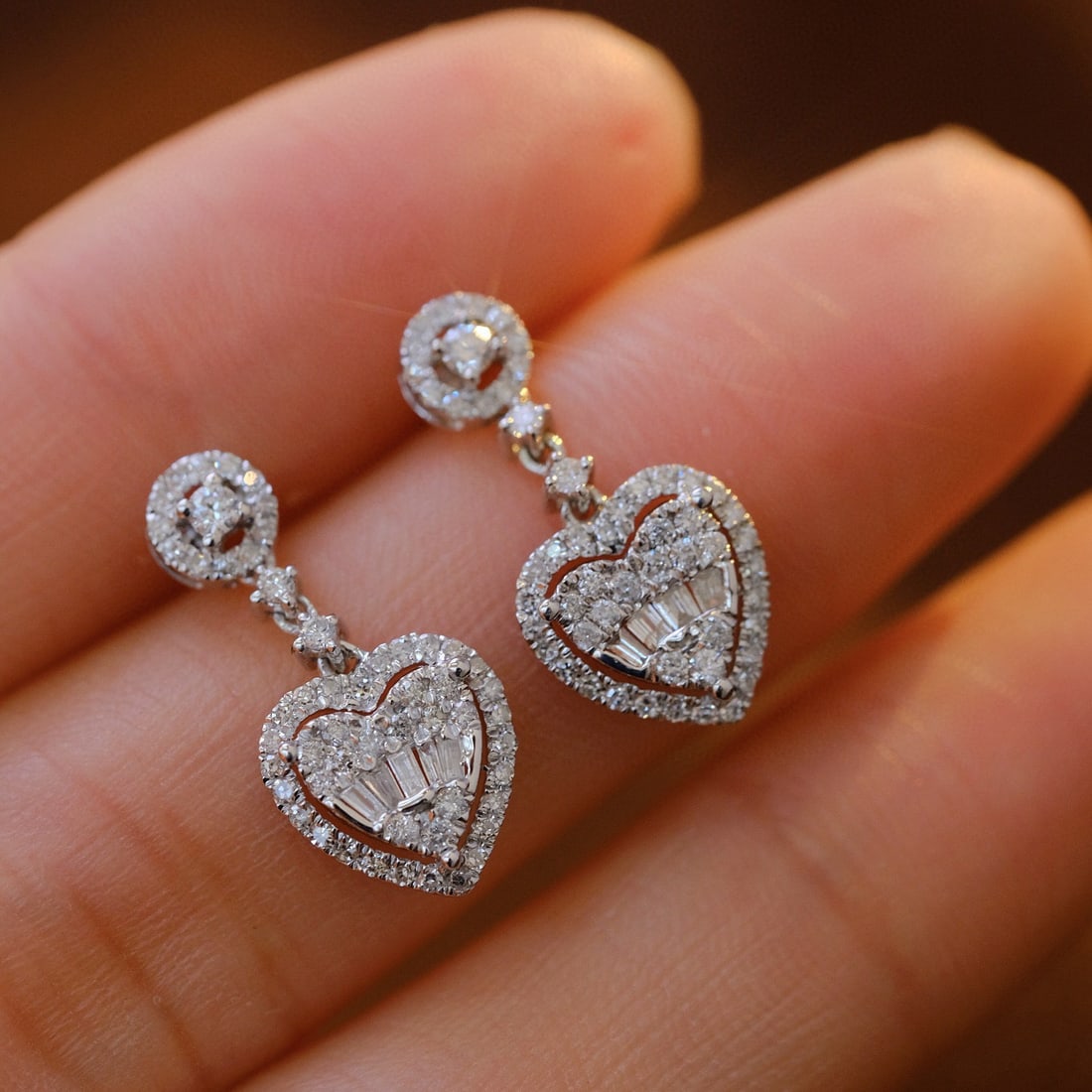 14k Gold 0.6 Ct Natural H Diamond Earrings - 3