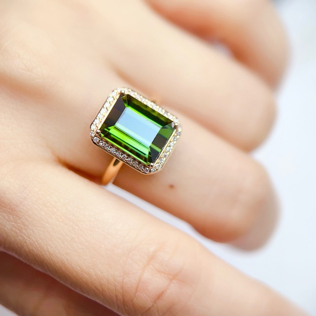 14k Gold 6.29 Ctw Natural Tourmaline & Diamond Ring - 6