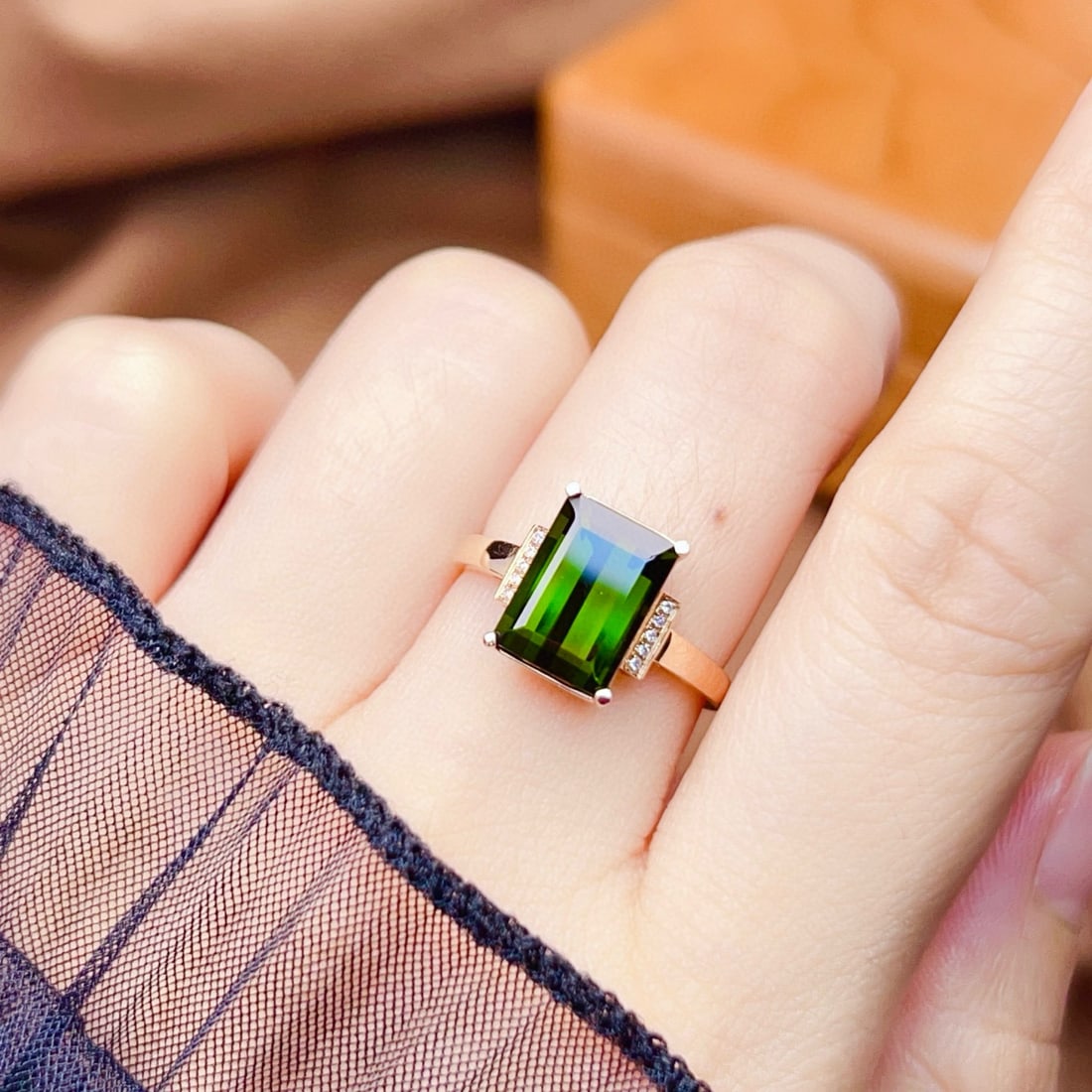 14k Gold 3.63 Ctw Natural Tourmaline & Diamond Ring - 2
