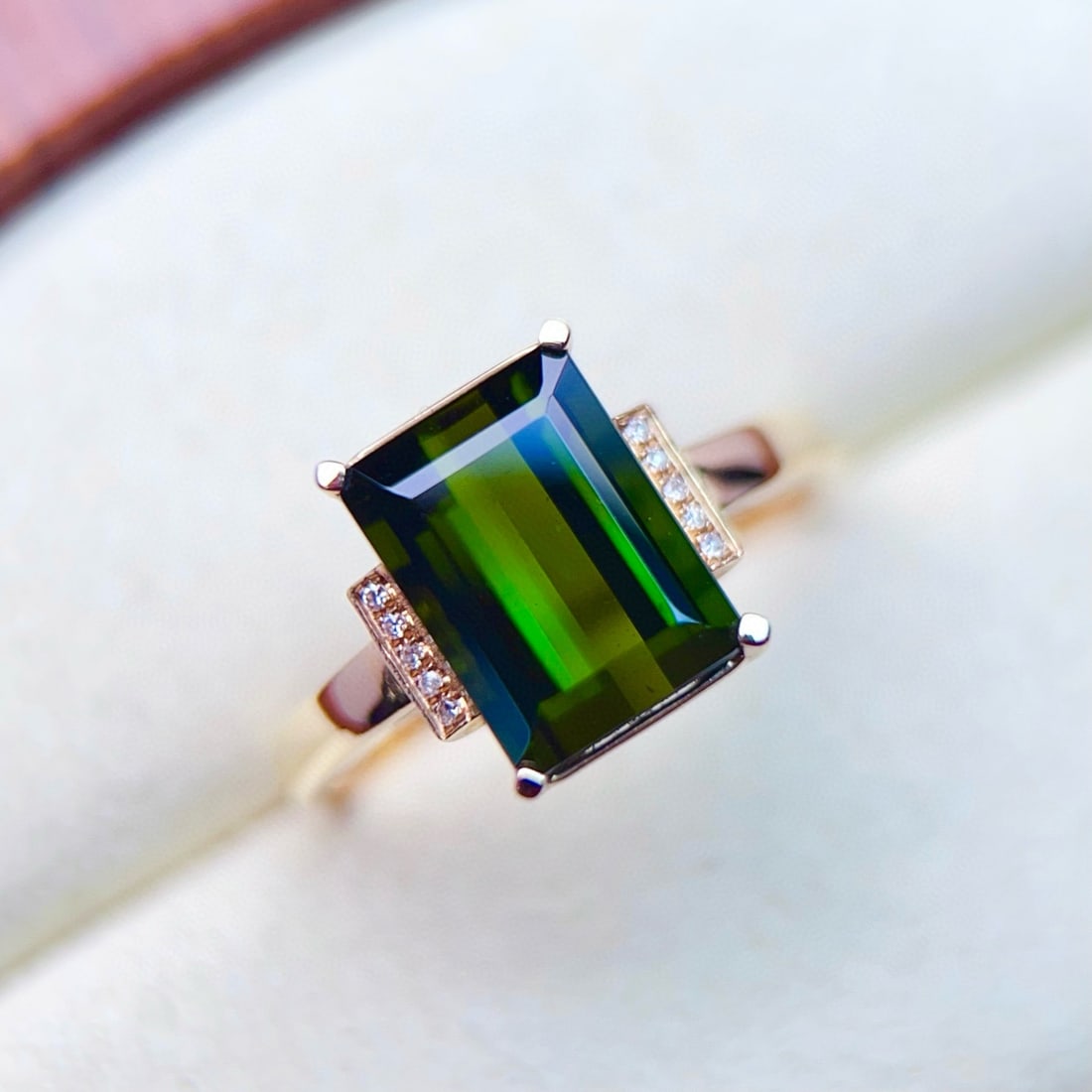 14k Gold 3.63 Ctw Natural Tourmaline & Diamond Ring - 3