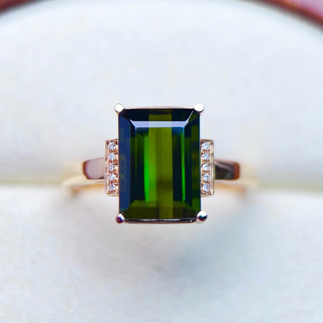 14k Gold 3.63 Ctw Natural Tourmaline & Diamond Ring - 4