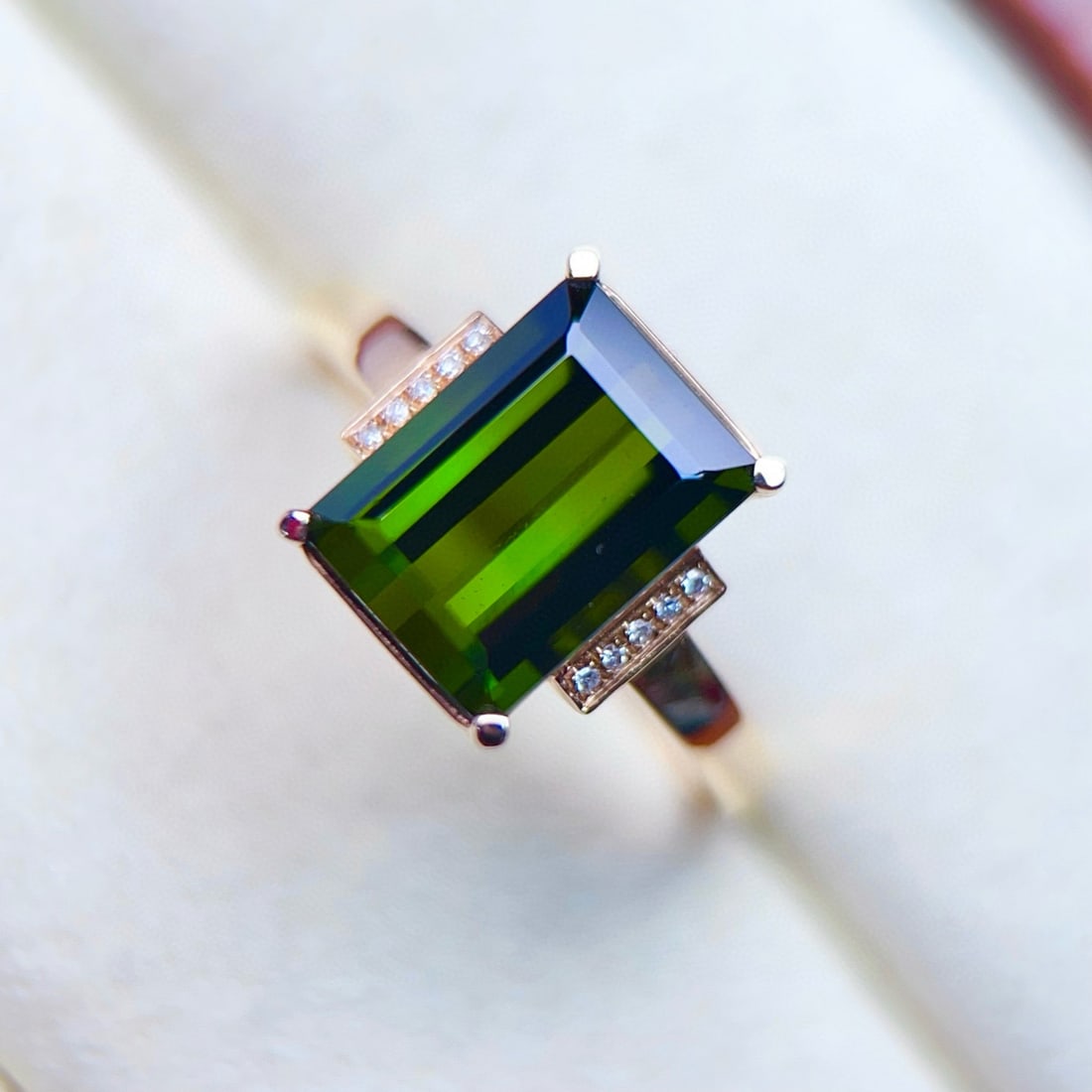 14k Gold 3.63 Ctw Natural Tourmaline & Diamond Ring - 5