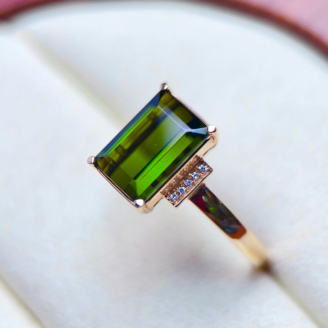 14k Gold 3.63 Ctw Natural Tourmaline & Diamond Ring - 6