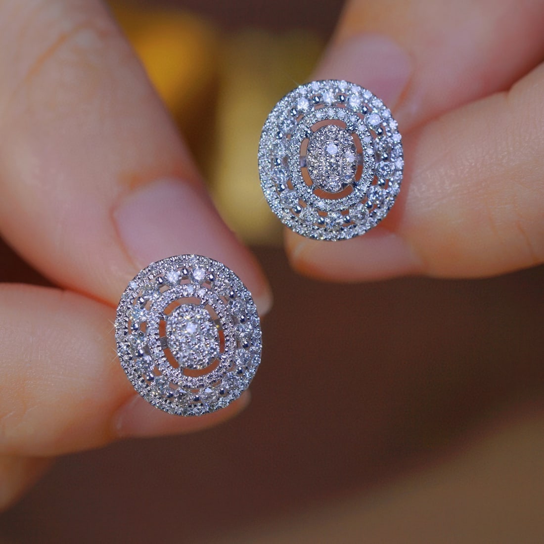 14k Gold 1.00 Ct Natural H Diamond Earrings - 4