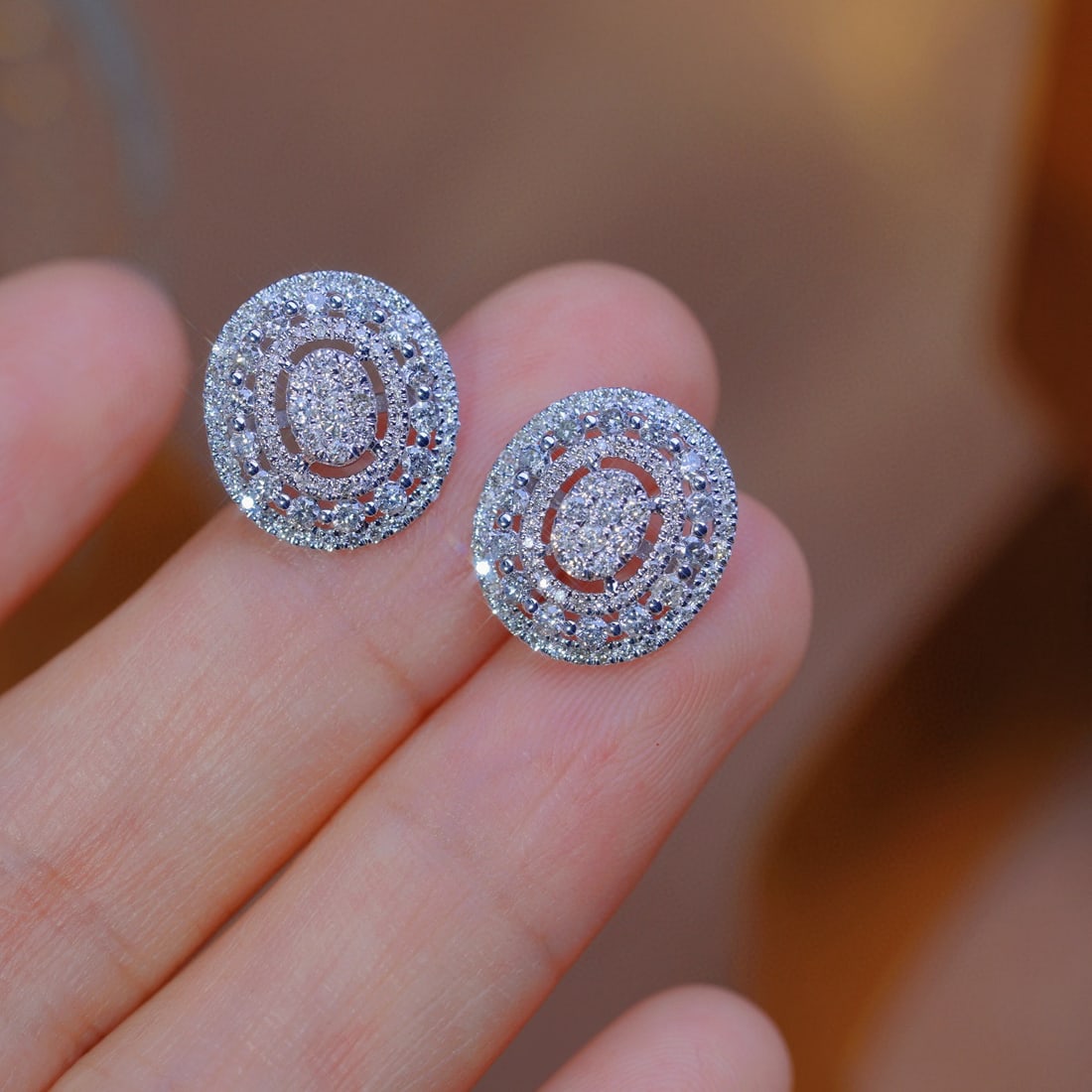 14k Gold 1.00 Ct Natural H Diamond Earrings - 5