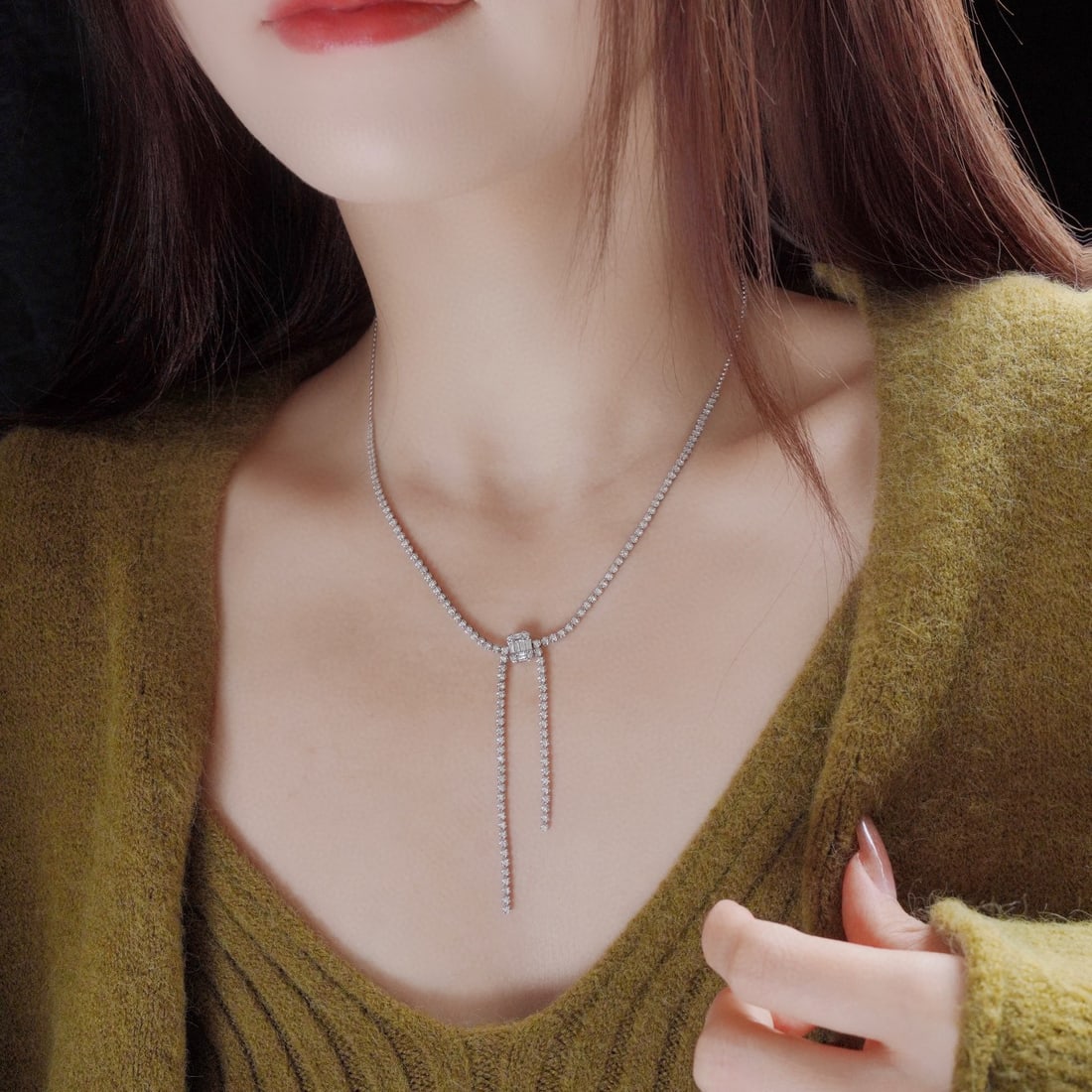 14k Gold 2 Ct Natural H Diamond Necklace - 4