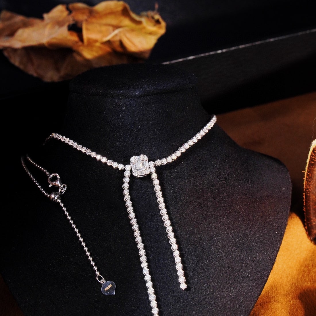 14k Gold 2 Ct Natural H Diamond Necklace - 5