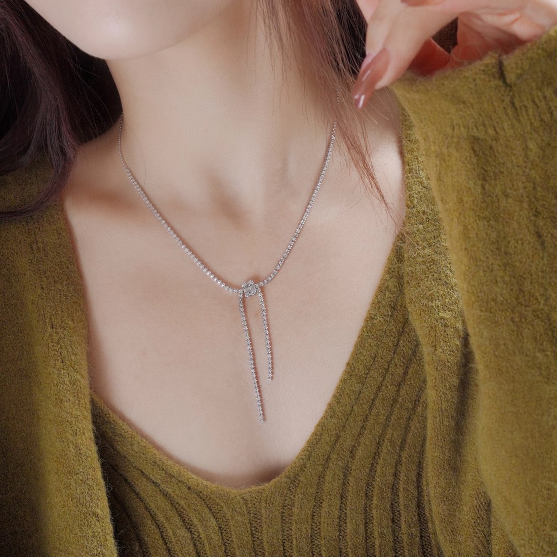 14k Gold 2 Ct Natural H Diamond Necklace - 6
