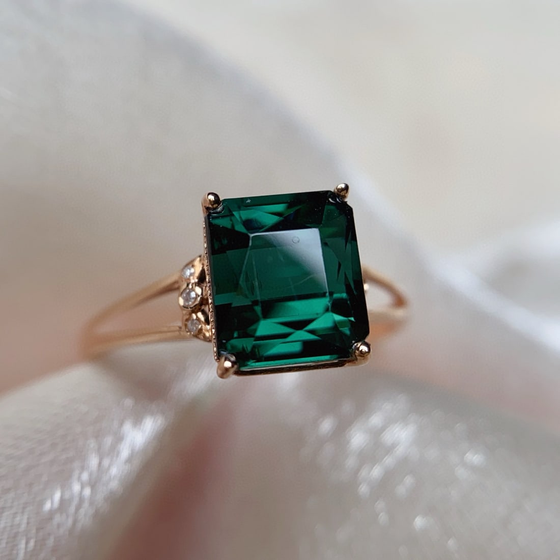 14k Gold 2.80 Ct Natural Tourmaline & Diamond Ring - 2