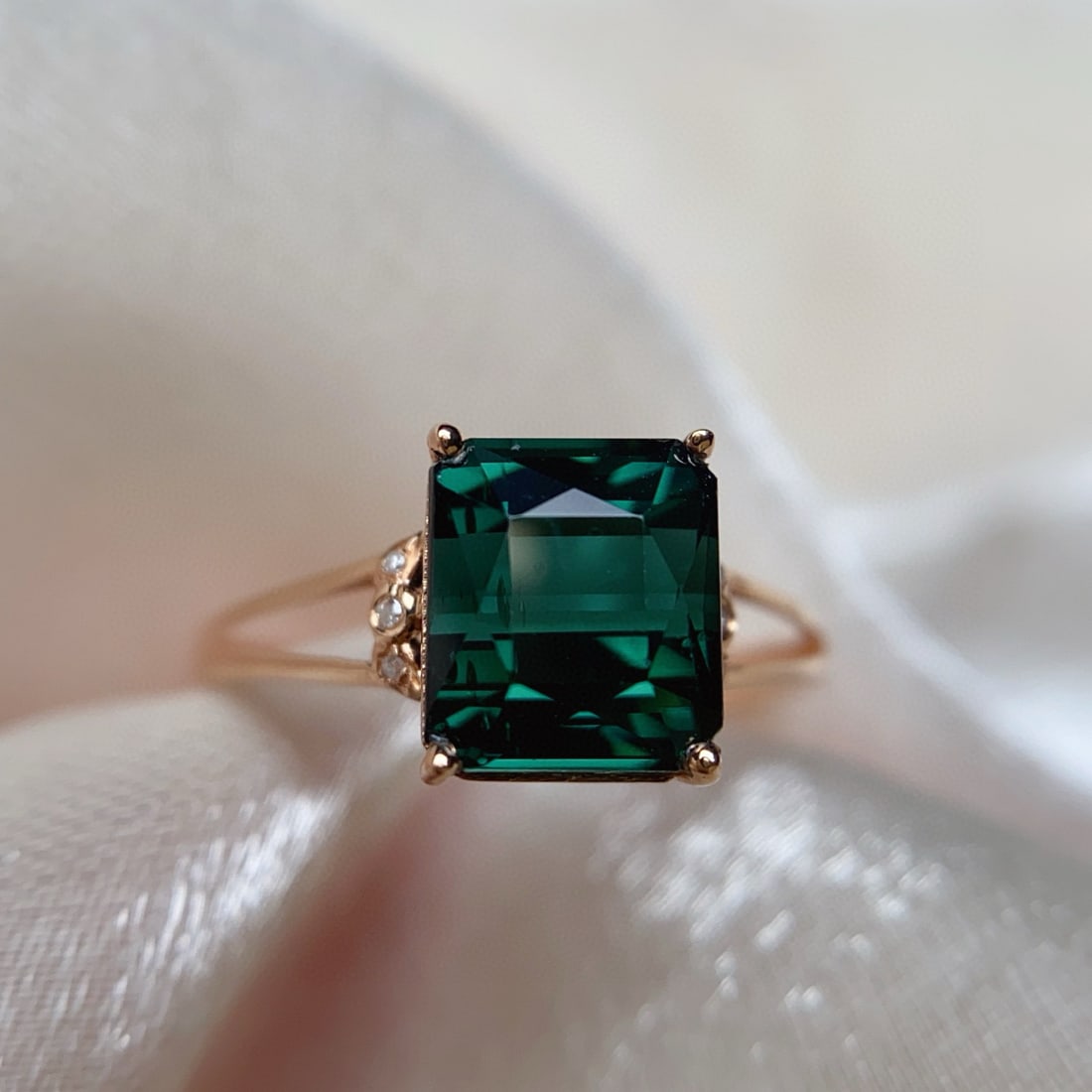 14k Gold 2.80 Ct Natural Tourmaline & Diamond Ring - 4
