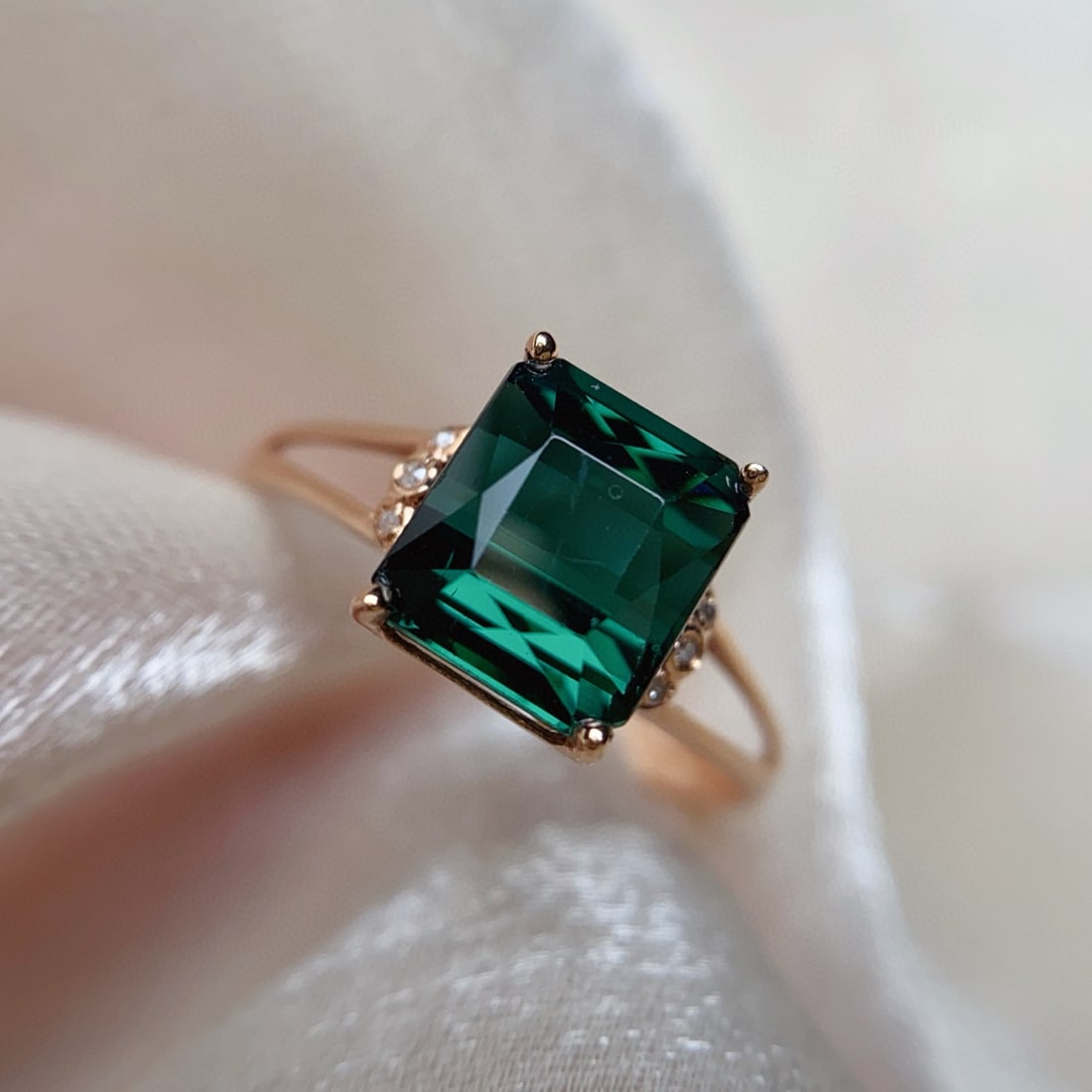 14k Gold 2.80 Ct Natural Tourmaline & Diamond Ring - 5