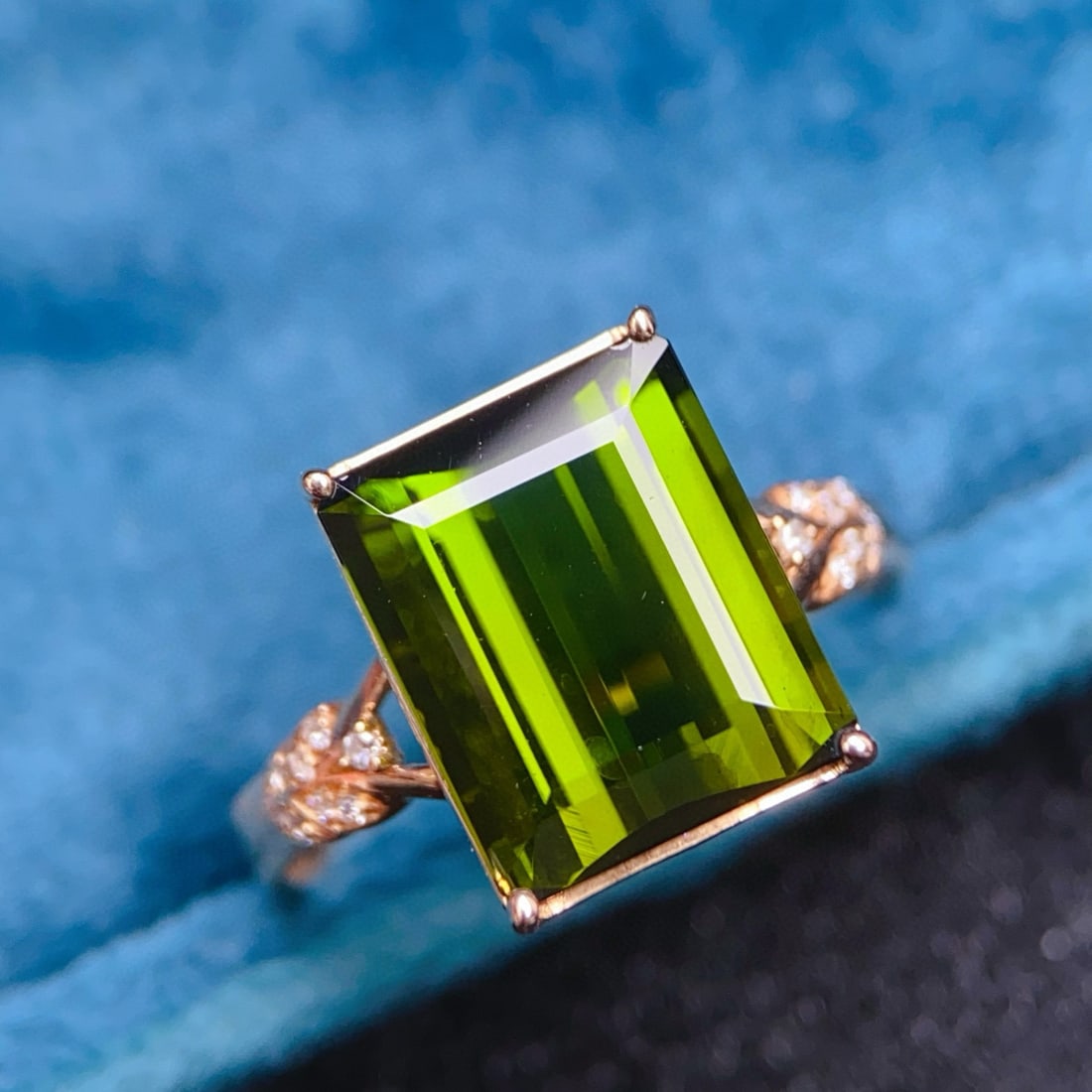 14k Gold 6.05 Ctw Natural Tourmaline & Diamond Ring - 2