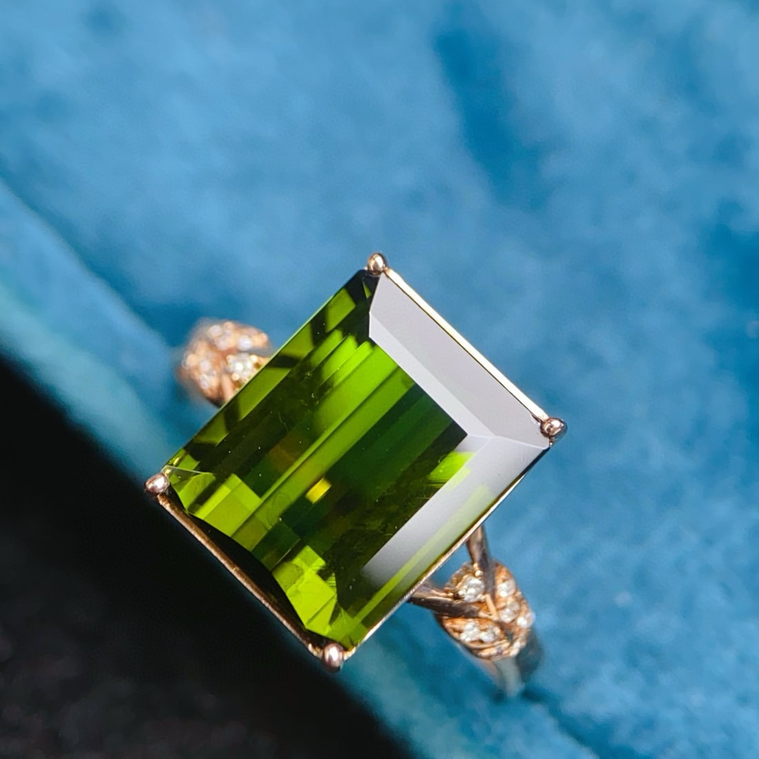 14k Gold 6.05 Ctw Natural Tourmaline & Diamond Ring - 4