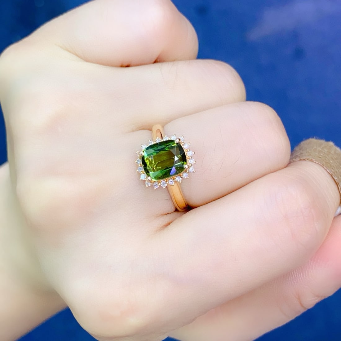 14k Gold 2.4 Ctw Natural Tourmaline & Diamond Ring - 2