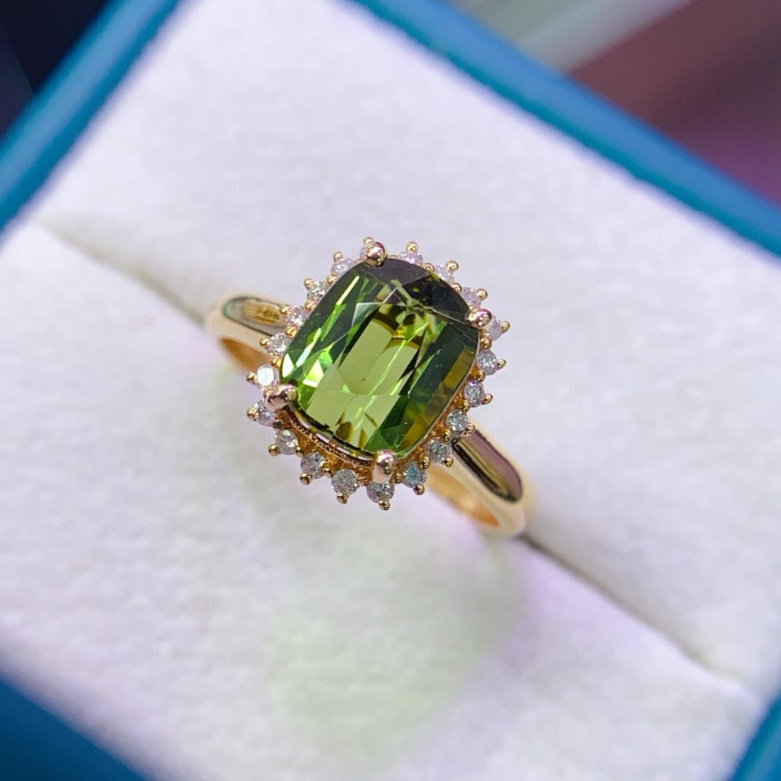 14k Gold 2.4 Ctw Natural Tourmaline & Diamond Ring - 3