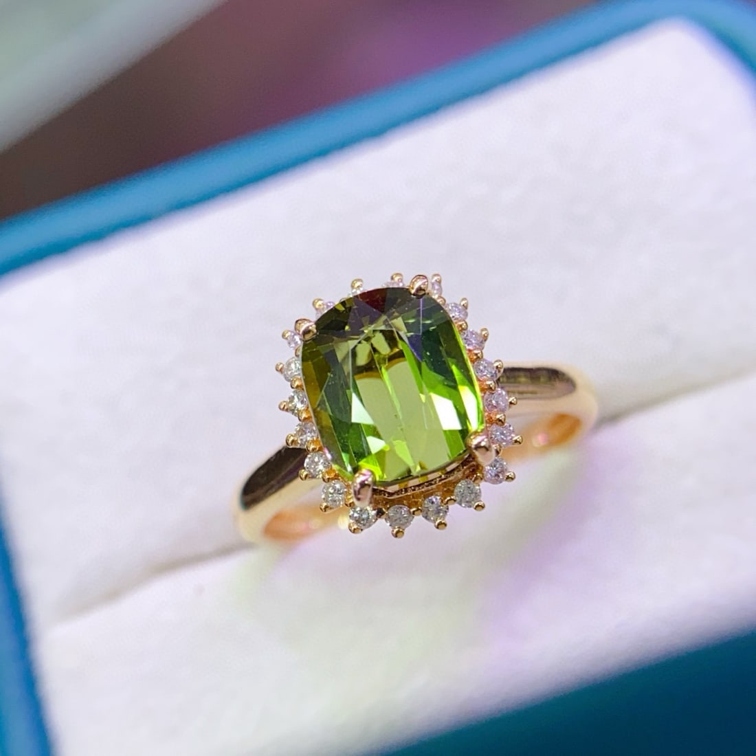 14k Gold 2.4 Ctw Natural Tourmaline & Diamond Ring - 4
