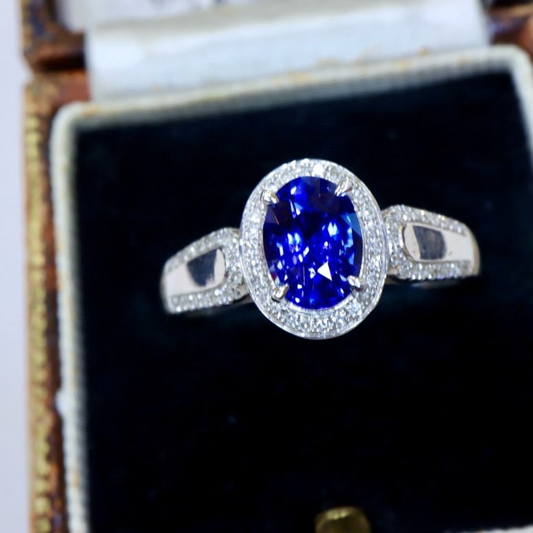 14k Gold 1.19 Ctw Natural Sapphire & Diamond Ring - 3