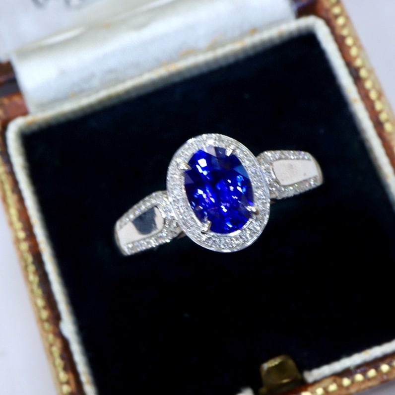 14k Gold 1.19 Ctw Natural Sapphire & Diamond Ring - 5