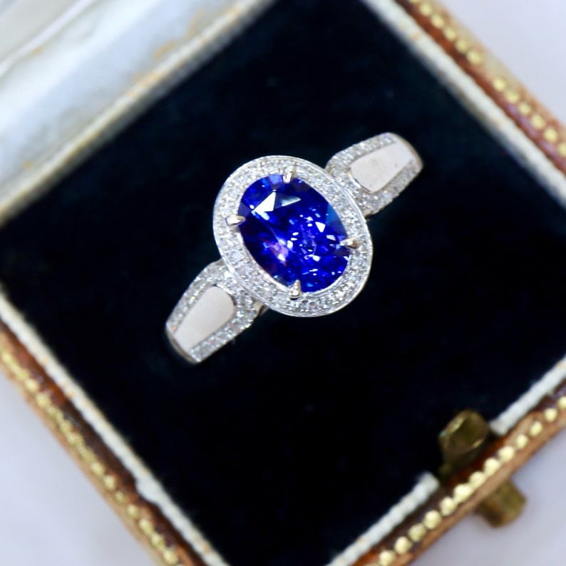14k Gold 1.19 Ctw Natural Sapphire & Diamond Ring - 6
