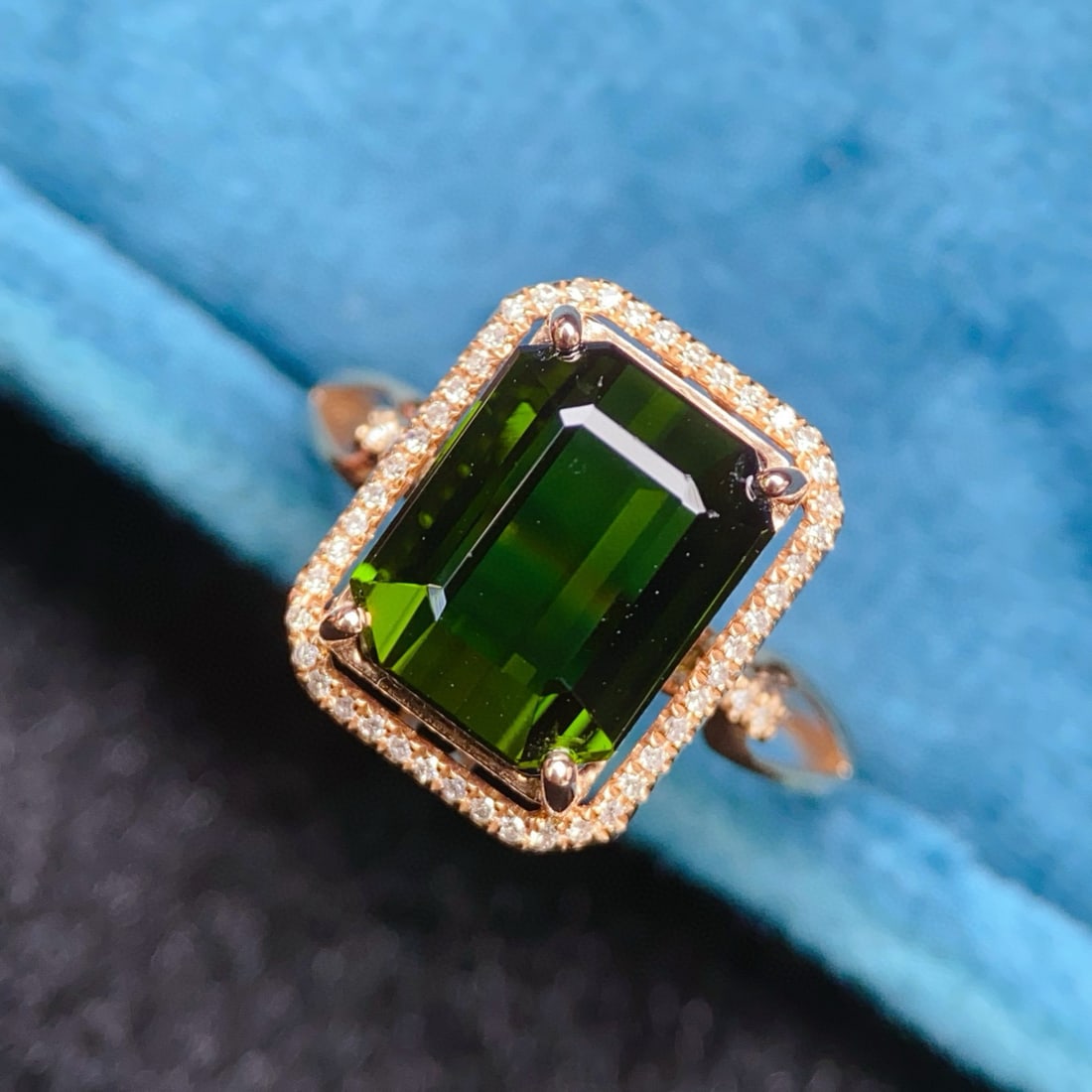 14k Gold 5.40 Ctw Natural Tourmaline & Diamond Ring - 5