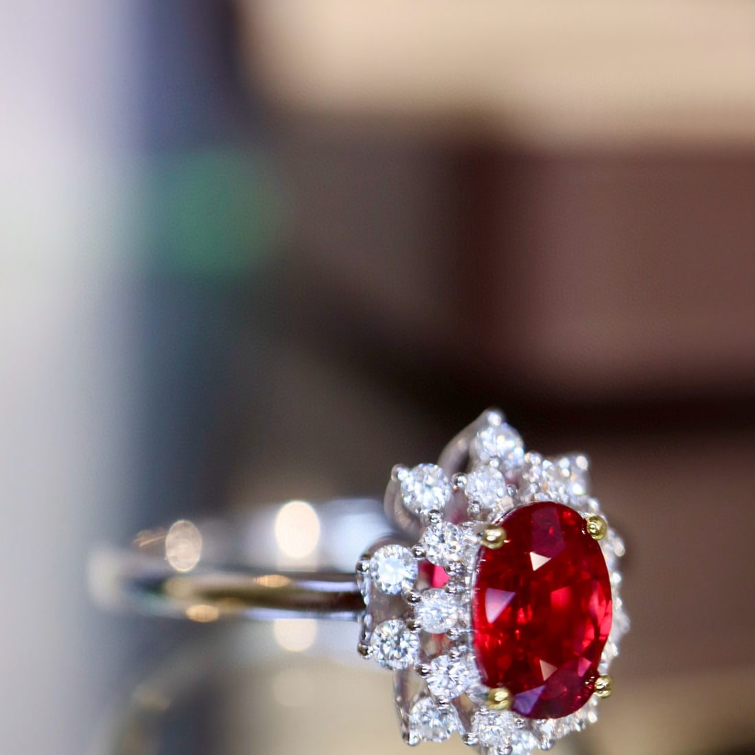 14k Gold 0.99 Ctw Natural Ruby & Diamond Ring - 6