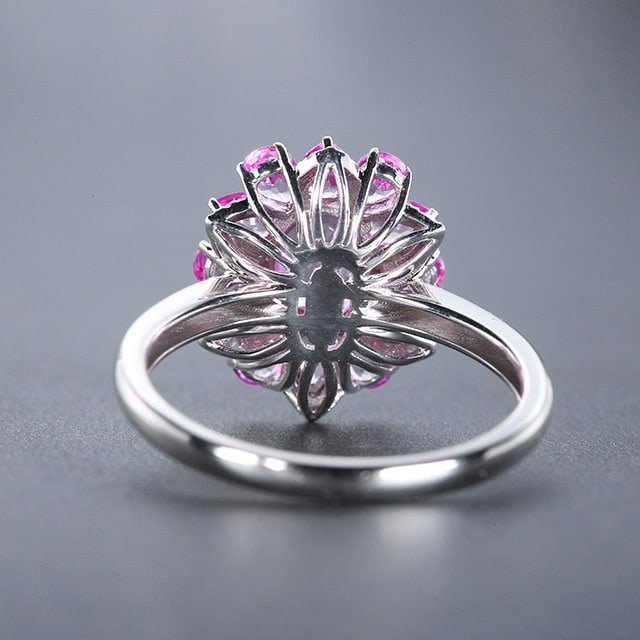 14k Gold 2.72 Ctw Natural Padparadscha Sapphire & Diamond Ring - 3