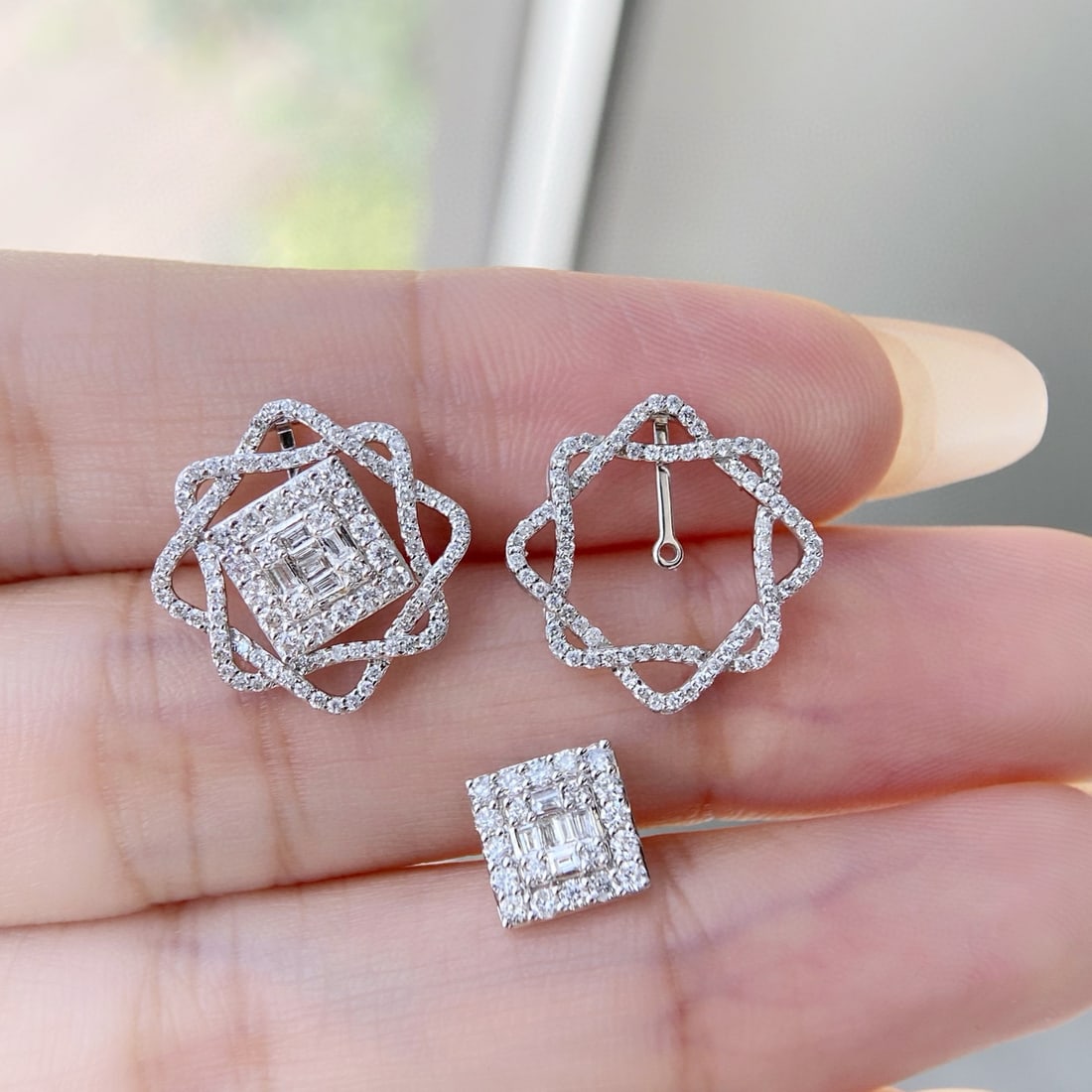 14k Gold 1.00 Ct Natural H Diamond Earrings - 2