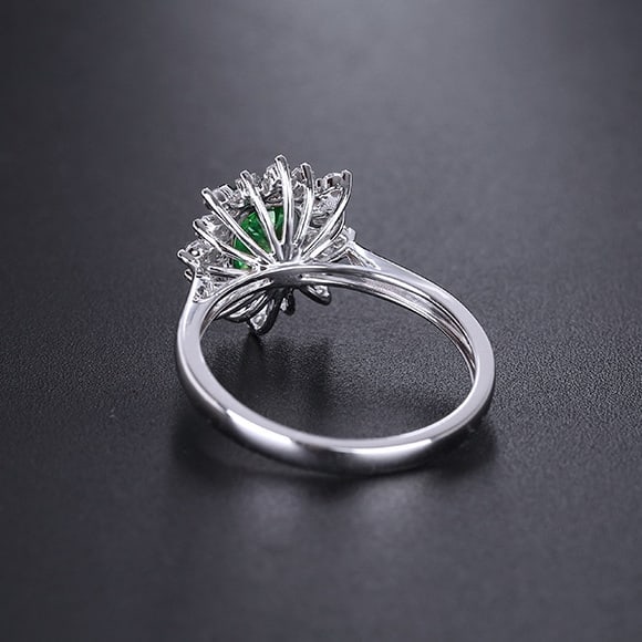 14k Gold 1.73 Ctw Natural Tsavorite & Diamond Ring - 2