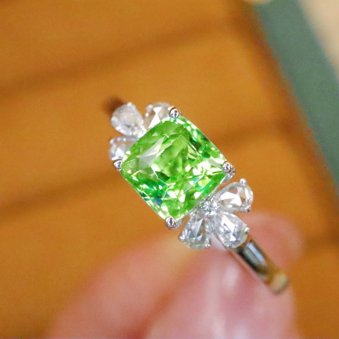 14k Gold 1.19 Ctw Natural Tsavorite & Diamond Ring - 3